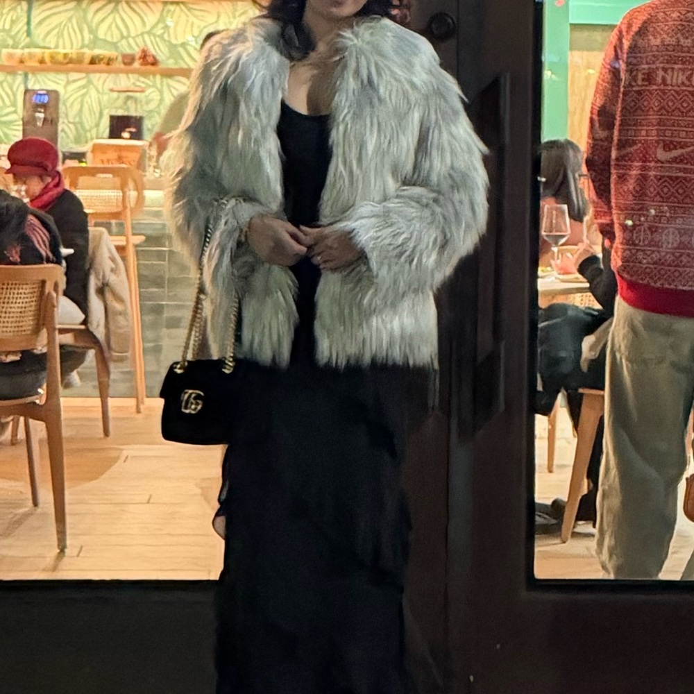 Topshop Gray Faux Fur Jacket - Picture 12 of 12